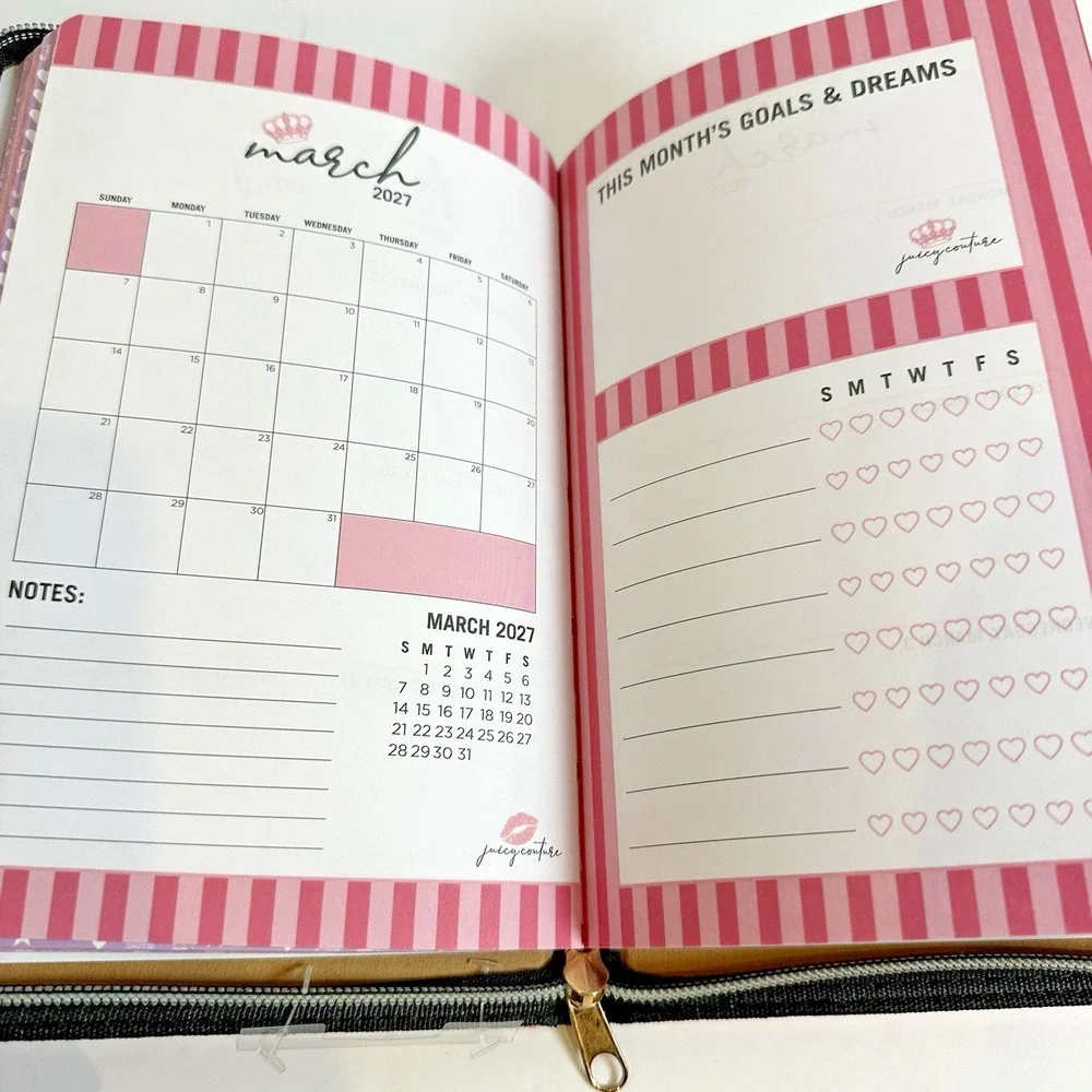 Juicy Couture 2026-2027 Zip Planner Journal Gold Crown Pen 18 Month New